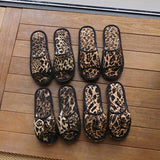 LEOPARD BOW INDOOR SLIPPERS NON SLIP QUIET_CWSHF0197