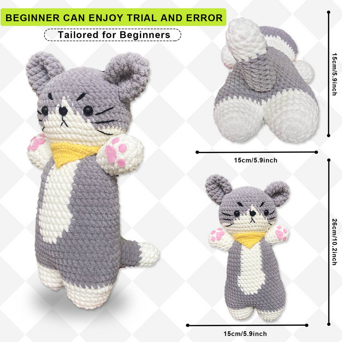 HANDMADE CAT DOLL WEAVING MATERIAL PACKAGE_CWMM1868