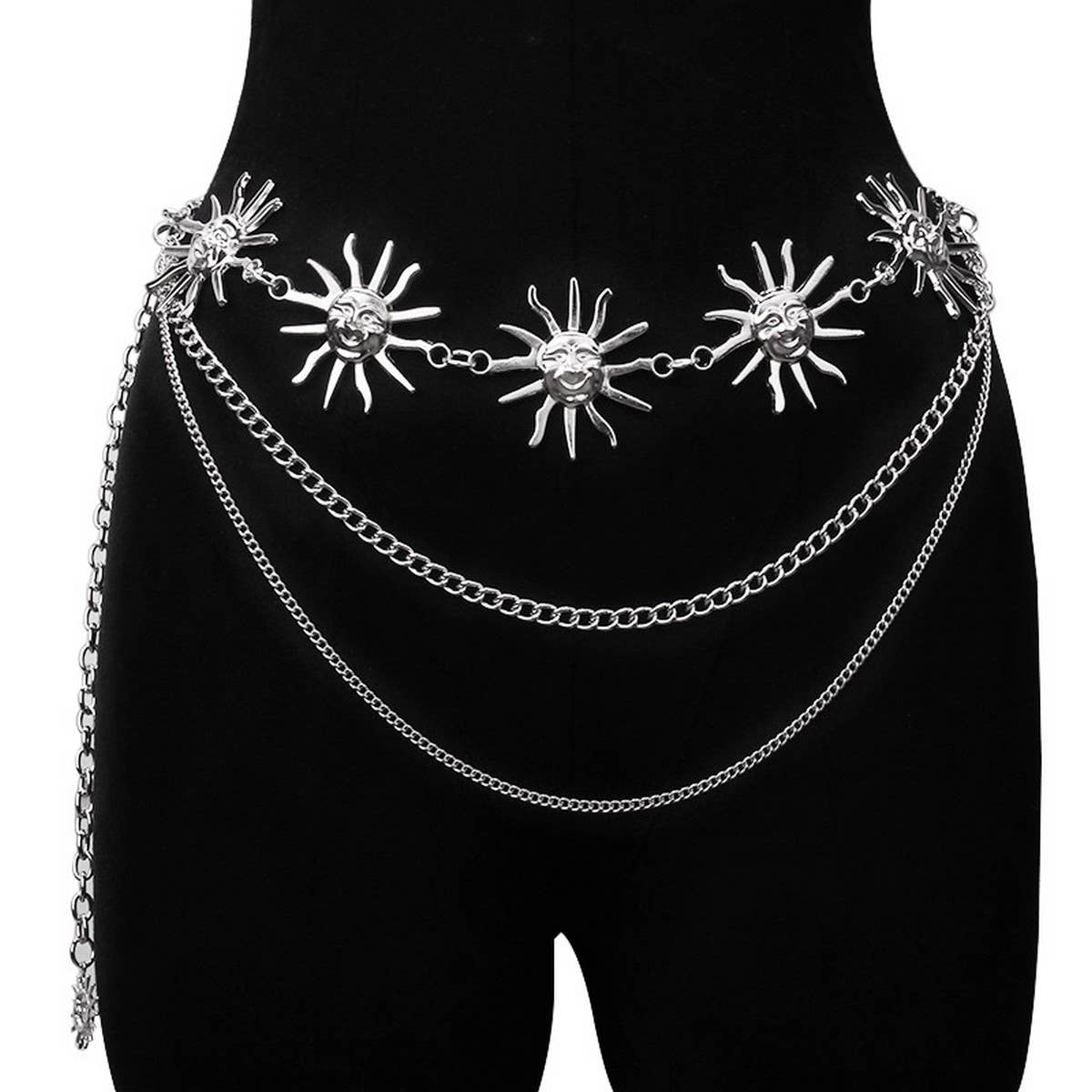 METAL SUNFLOWER WAIST CHAIN BODY CHAIN_CWMM0650