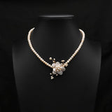 NATURAL FRESHWATER PEARL PETAL NECKLACE_CWAJE3824