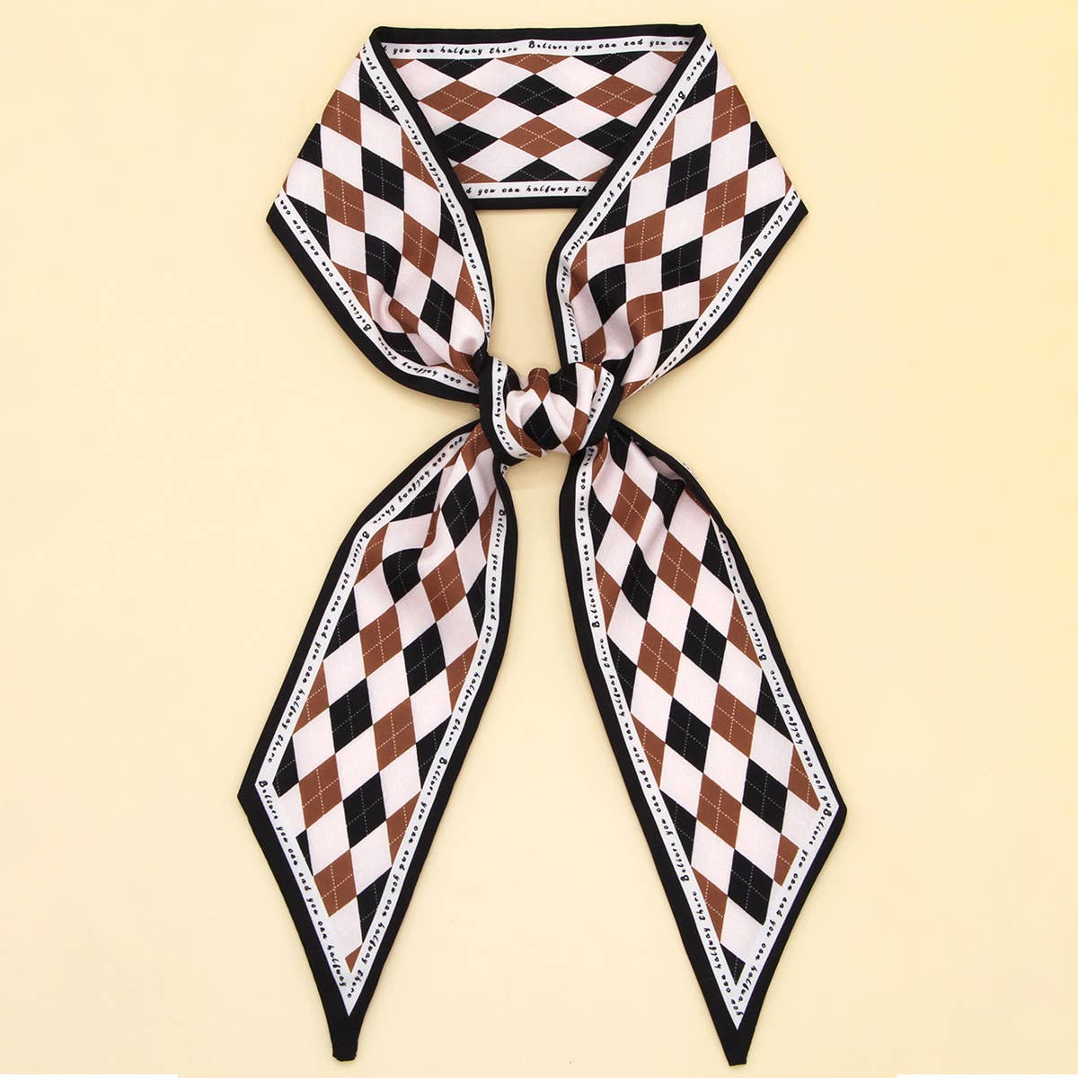 FLORAL LETTER SCARF HAIR TIE BAG RIBBON_CWASC0096