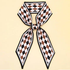 FLORAL LETTER SCARF HAIR TIE BAG RIBBON_CWASC0096