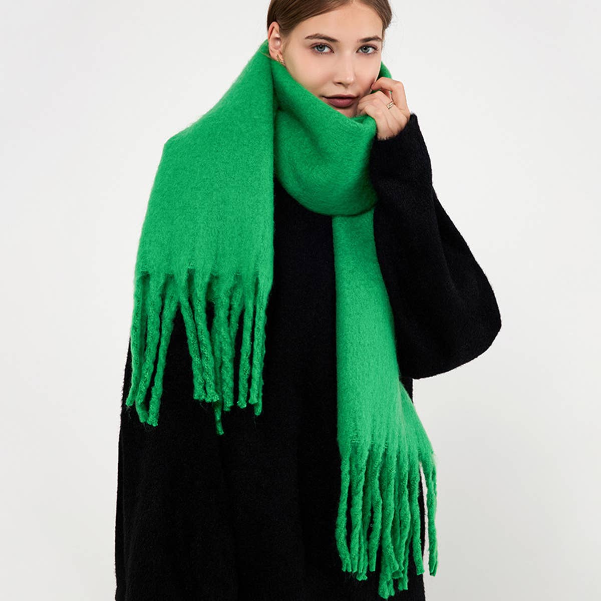 SOFT MOHAIR FEEL SCARF COZY WINTER WRAP_CWASC0323