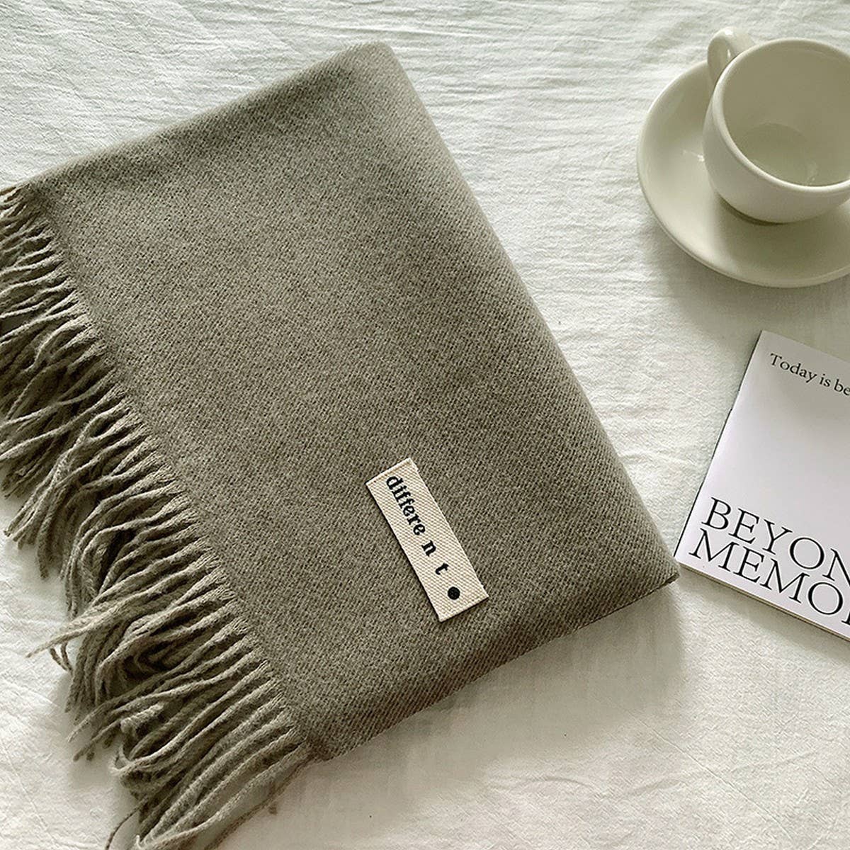 COLORBLOCK TASSEL SCARF THICK WRAP FOR STUDENTS_CWASC2281