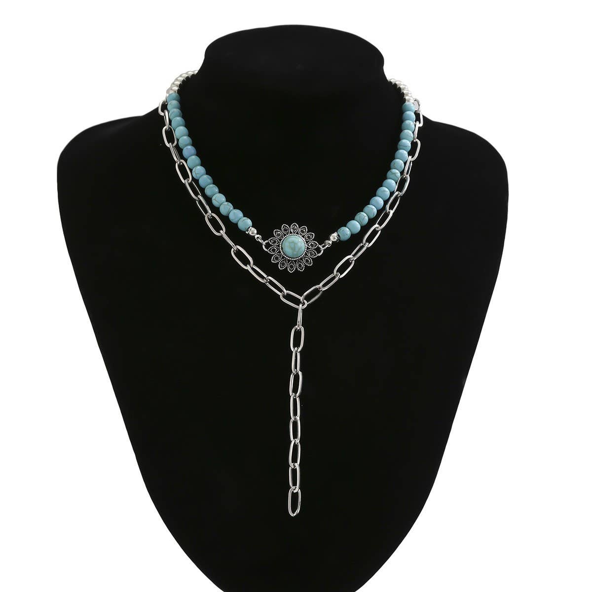 FASHIONABLE AND SIMPLE MULTI LAYER ALLOY NECKLACE_CWMM3188