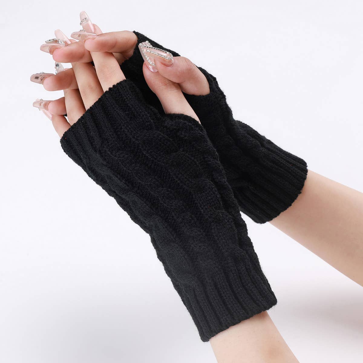 Braided Short Woolen Gloves_Cwag0101