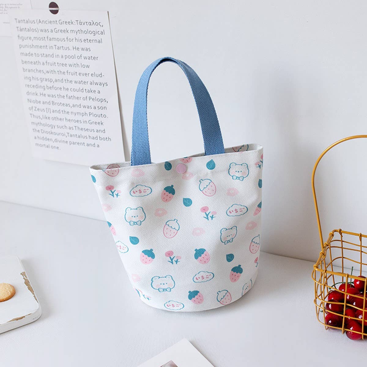 SUMMER CANVAS BUCKET TOTE BAG FOR GIRLS SMALL_CWAB5668