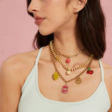 Trendy Titanium Steel Necklace With Fruit Charms_Cwmm8835