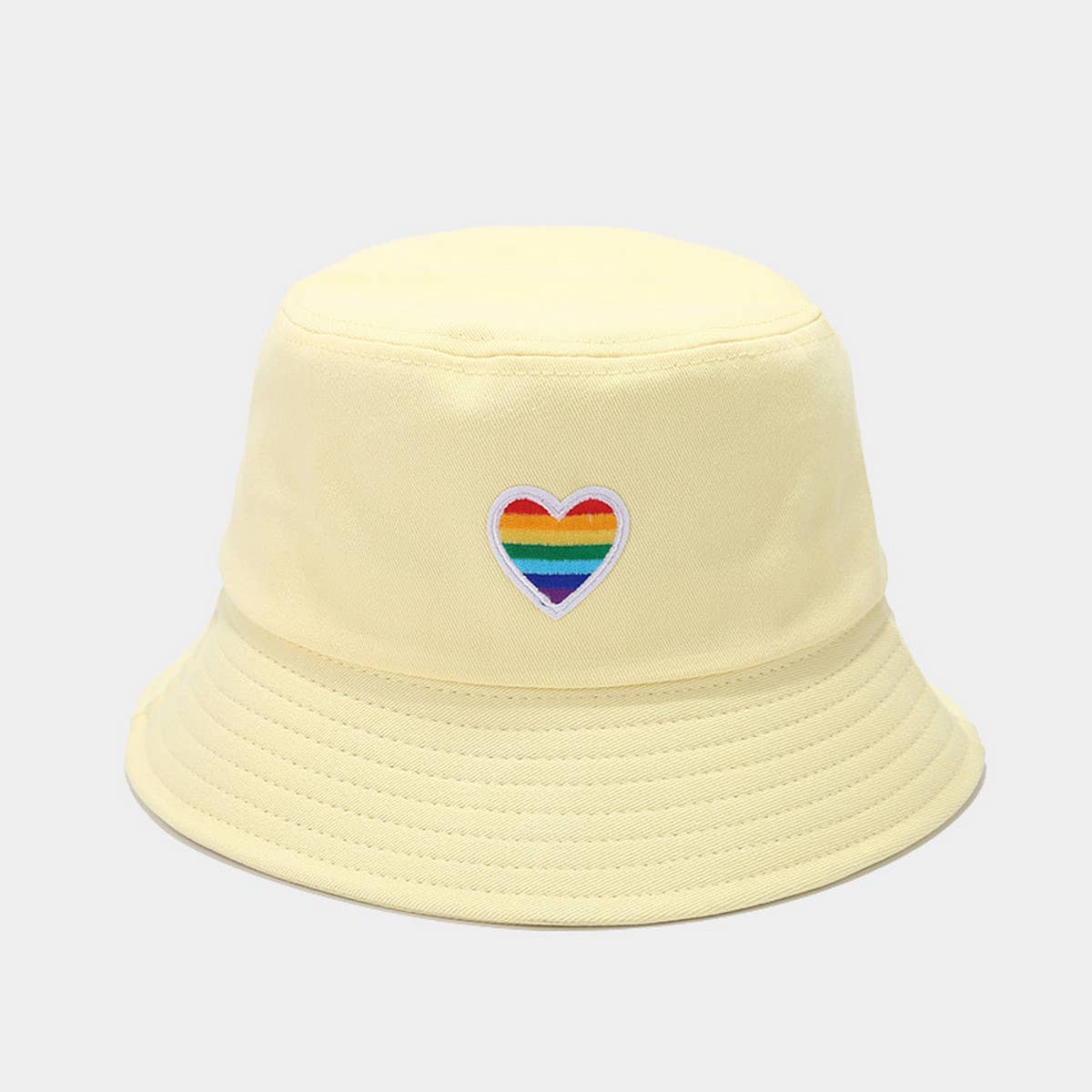 RAINBOW HEART FOLDABLE BUCKET HAT_CWAH1638