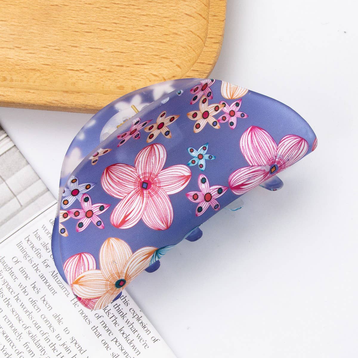ACRYLIC PRINTED HAIR CLIPS FRESH CUTE GRAB CLIPS_CWAHA1272