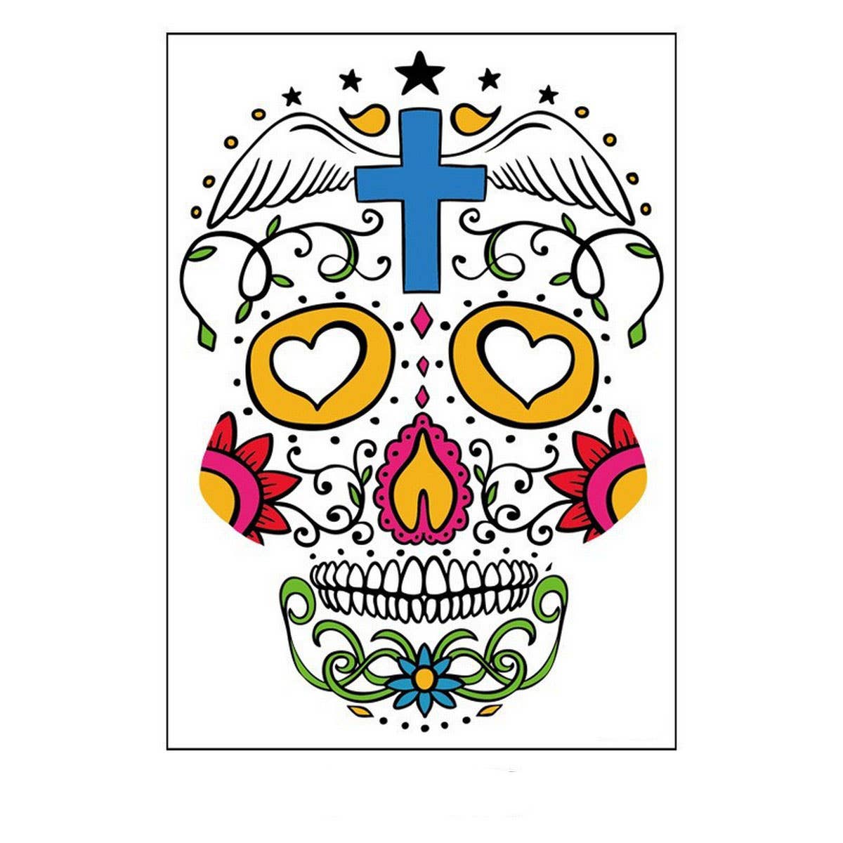 DAY OF THE DEAD FACE TATTOOS WATERPROOF MAKEUP_CWMM8386