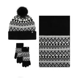 Winter Warm Jacquard Knitted Hat 3-Piece Set_Cwmm2794