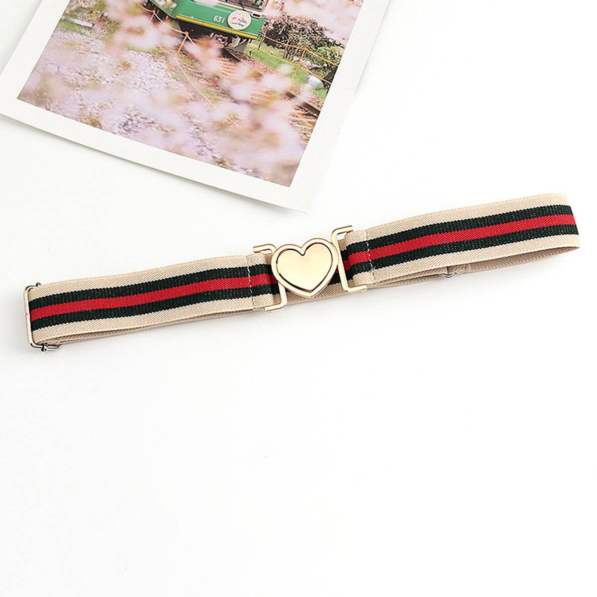 LOVE ALLOY ELASTIC BAND ELASTIC WOVEN CANVAS BELT_CWABE0680
