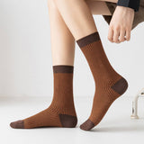 SIMPLE STRIPED MID CALF SOCKS_CWMS0662