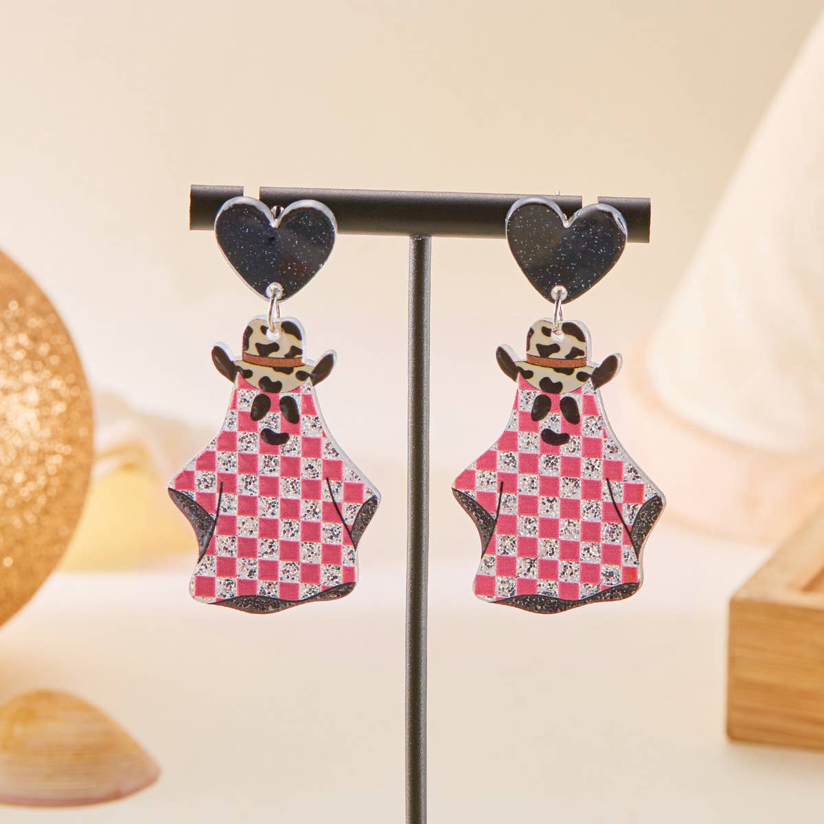 HALLOWEEN FUNNY PUMPKIN BAT LEAF EARRINGS_CWAJE2421