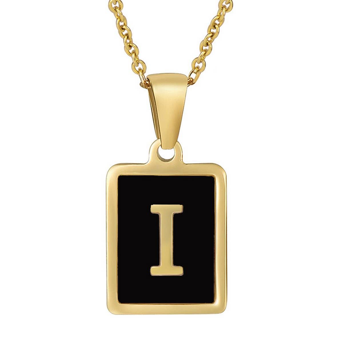 18K STAINLESS STEEL SQUARE 26 LETTER NECKLACE_CWAJE0679