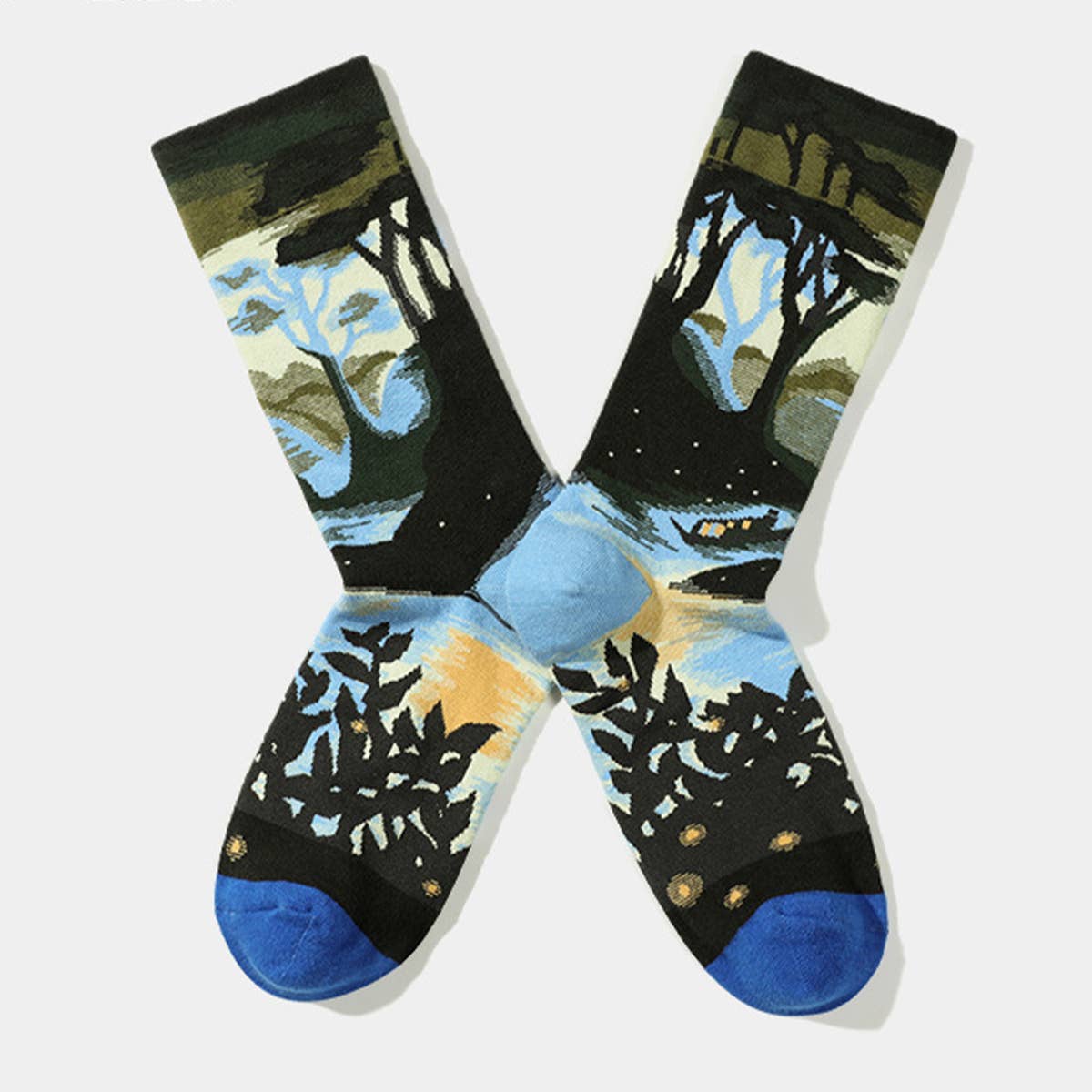 PLANT FLOWER PATTERN STREET SKATEBOARD SOCKS_CWMS0169