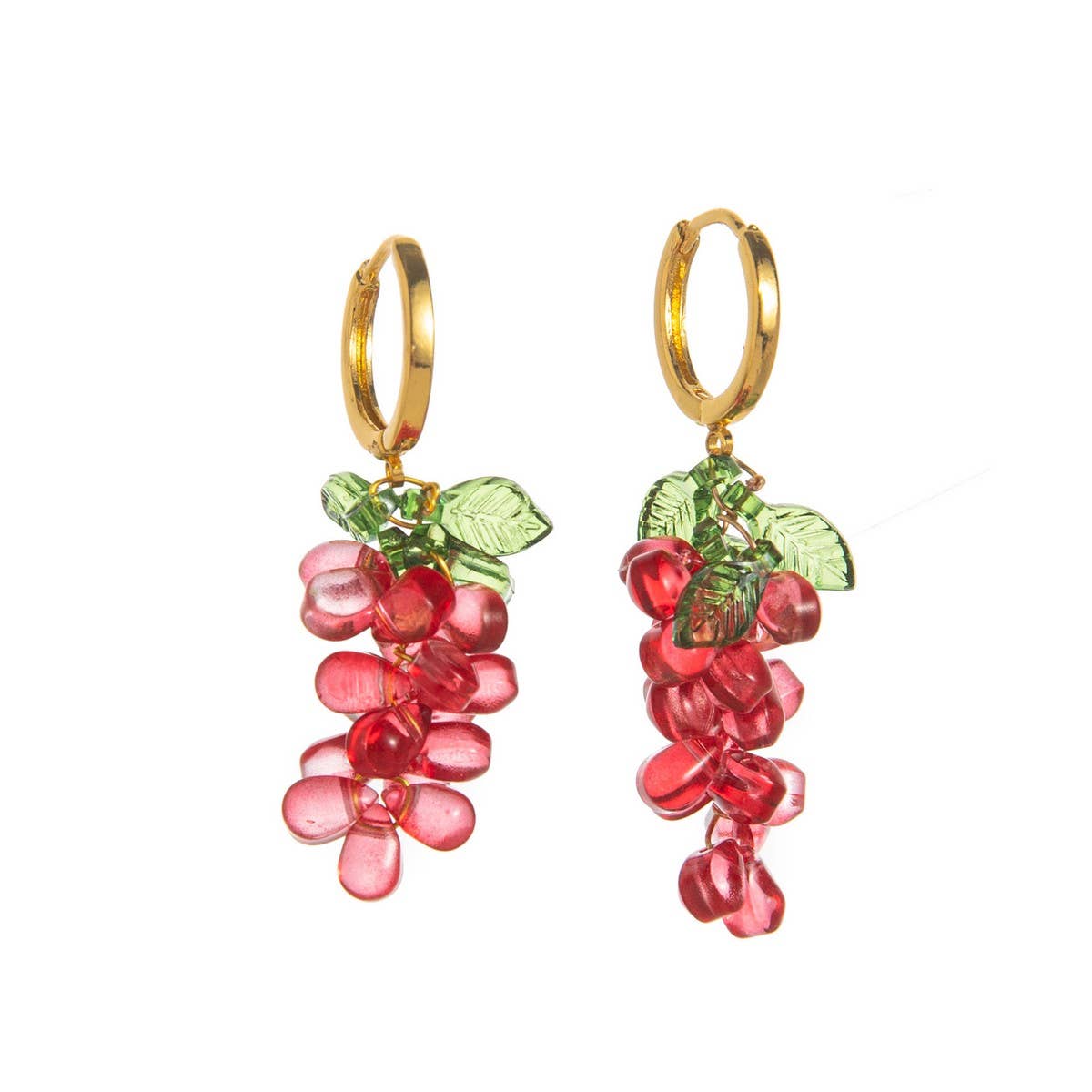 COLORFUL GRAPE FRUIT 18K GOLD PLATED EARRINGS_CWAJE5068