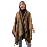 SHAWL FAUX CASHMERE JACQUARD SLIT CAPE_CWASC2211
