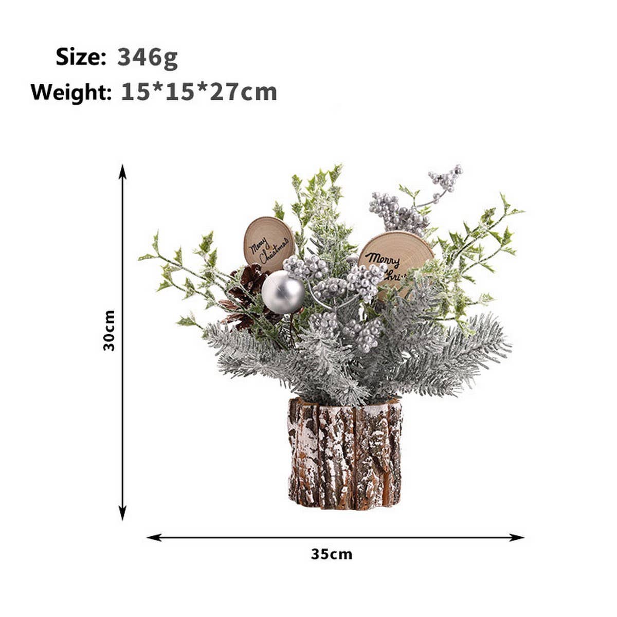 MINI CHRISTMAS TREE WITH RED BERRIES PINECONES_CWMM9895