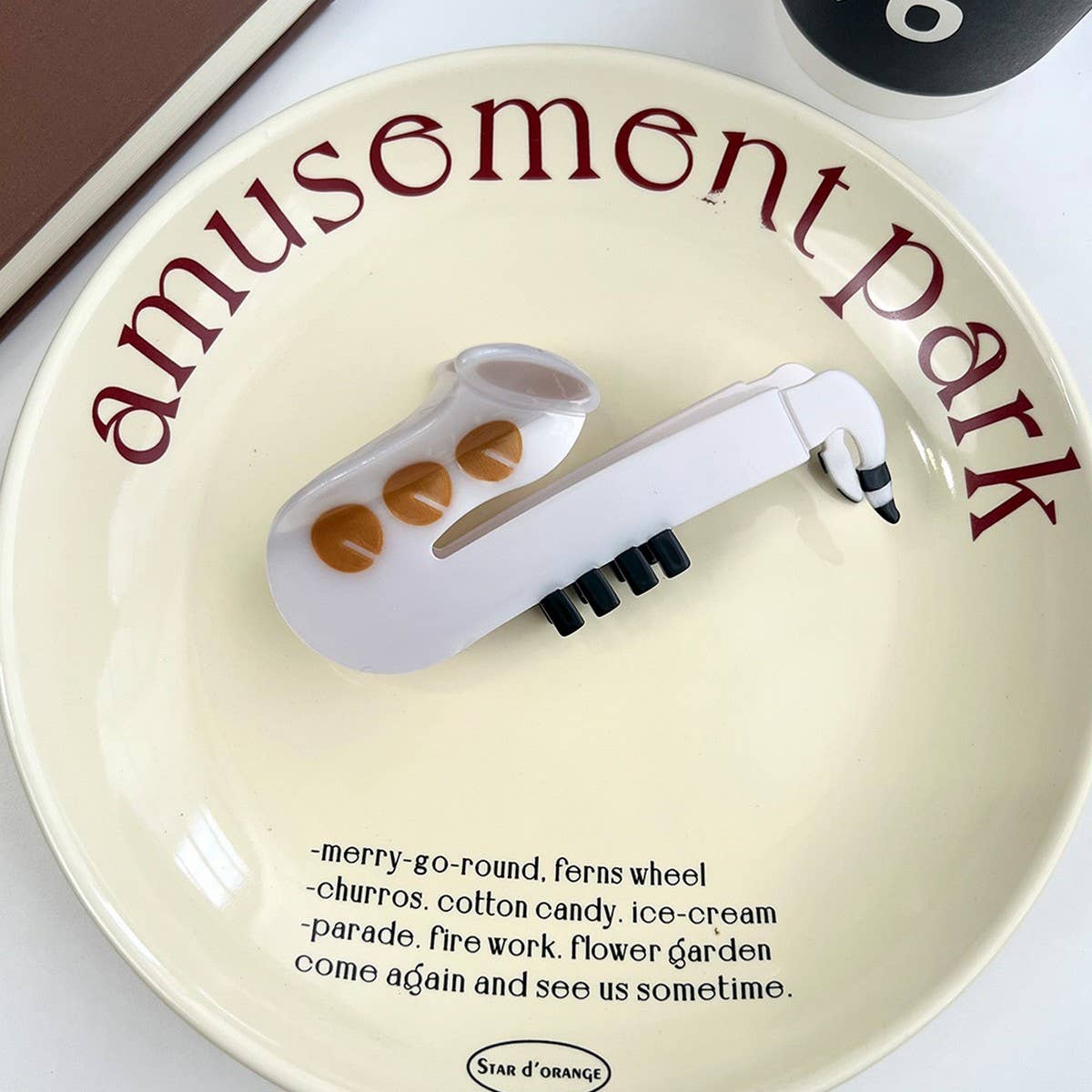 MUSIC NOTE HAIR CLAW ACETATE PIANO SAX DESIGN_CWAHA5754