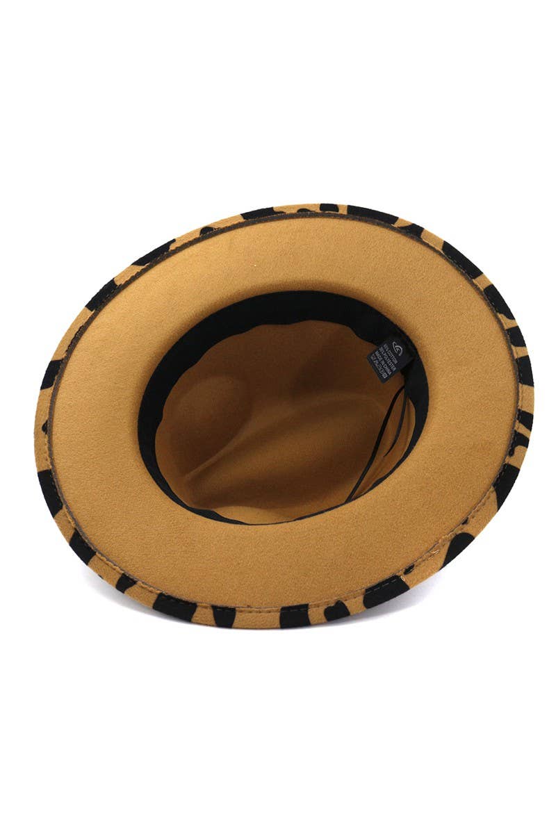 COW PATTERN TRENDY PANAMA HAT_CUAH013