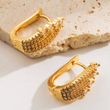BUTTERFLY FLOWER CZ HOOP EARRINGS GOLD PLATED CHIC_CWMM8520