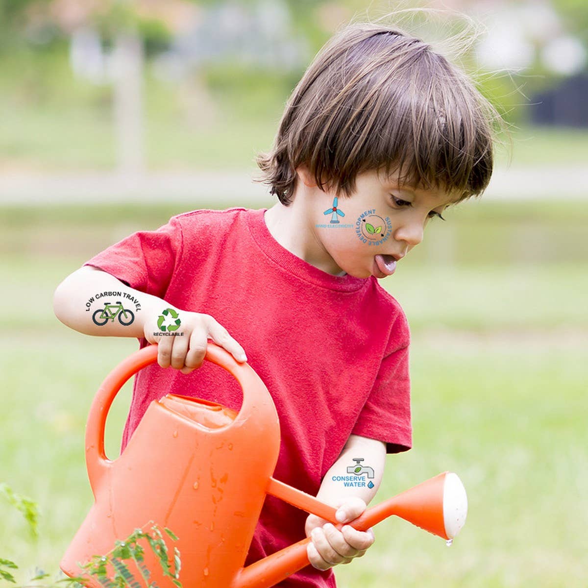 EARTH DAY GREEN PLANT FACE TATTOOS WATERPROOF_CWMM8252 MATE