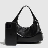 ELEGANT BLACK RUCHED CLOUD DUMPLING BAG_CWAB5696