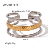 STAINLESS STEEL COLOR MATCHING THREE LAYER RINGS_CWAJE1240