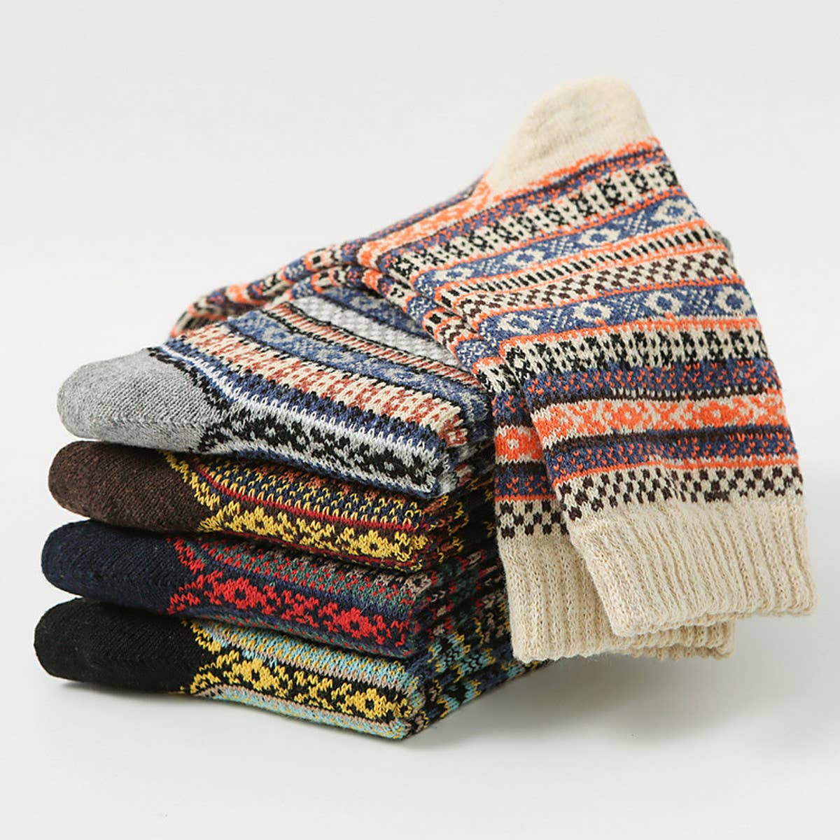 5 PAIRS OF MEN WINTER THICK WARM MID TUBE SOCKS_CWMS0685