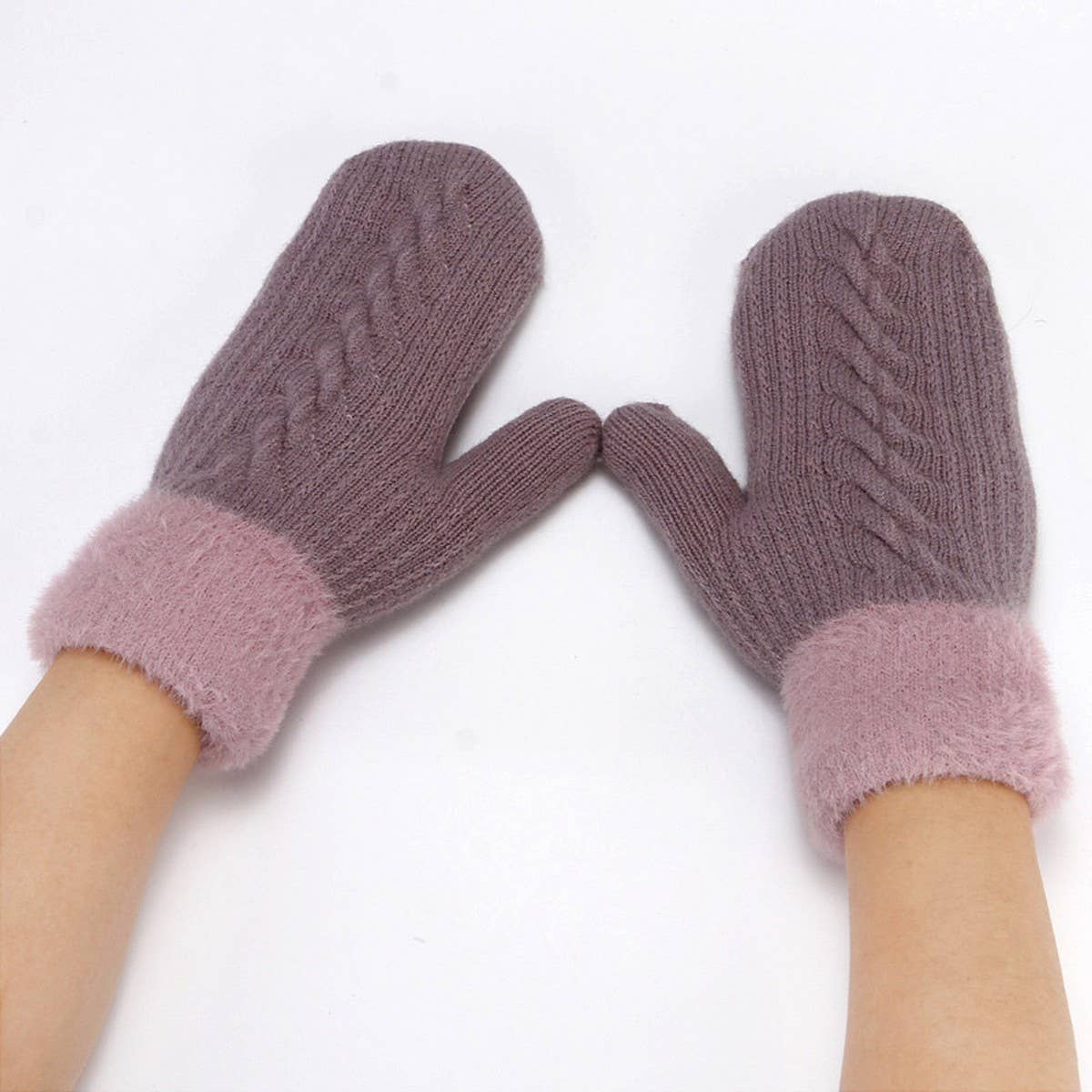 Winter Cute Solid Color Warm Knitted Gloves_Cwag0264