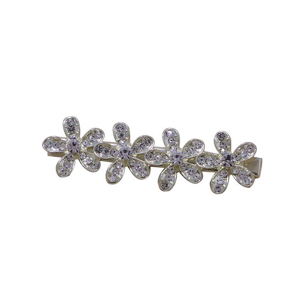 RHINESTONE FLORAL HAIR CLIP SIDE DUCKBILL BANG PIN_CWAHA4743