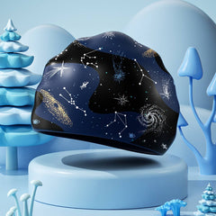 BOYS XL SILICONE SWIM CAP GALAXY PRINT COMFY FIT_CWMM6785