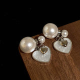 Valentines Day Heart Pearl High Design Earrings