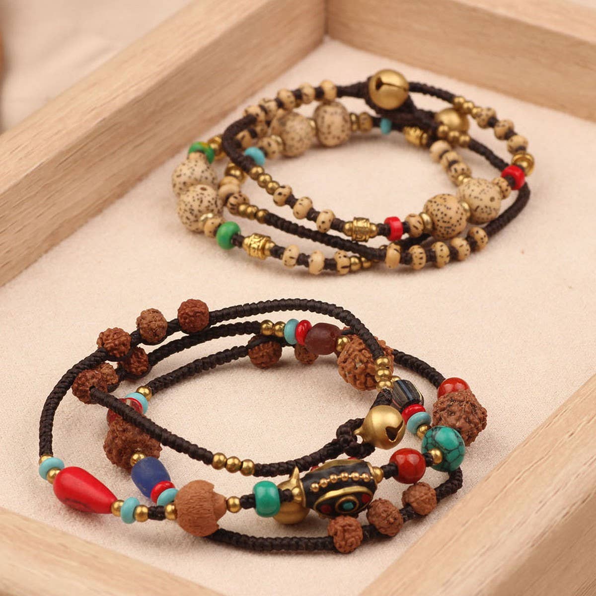 RETRO ETHNIC STYLE TURQUOISE MULTI LAYER BRACELET_CWAJE3977