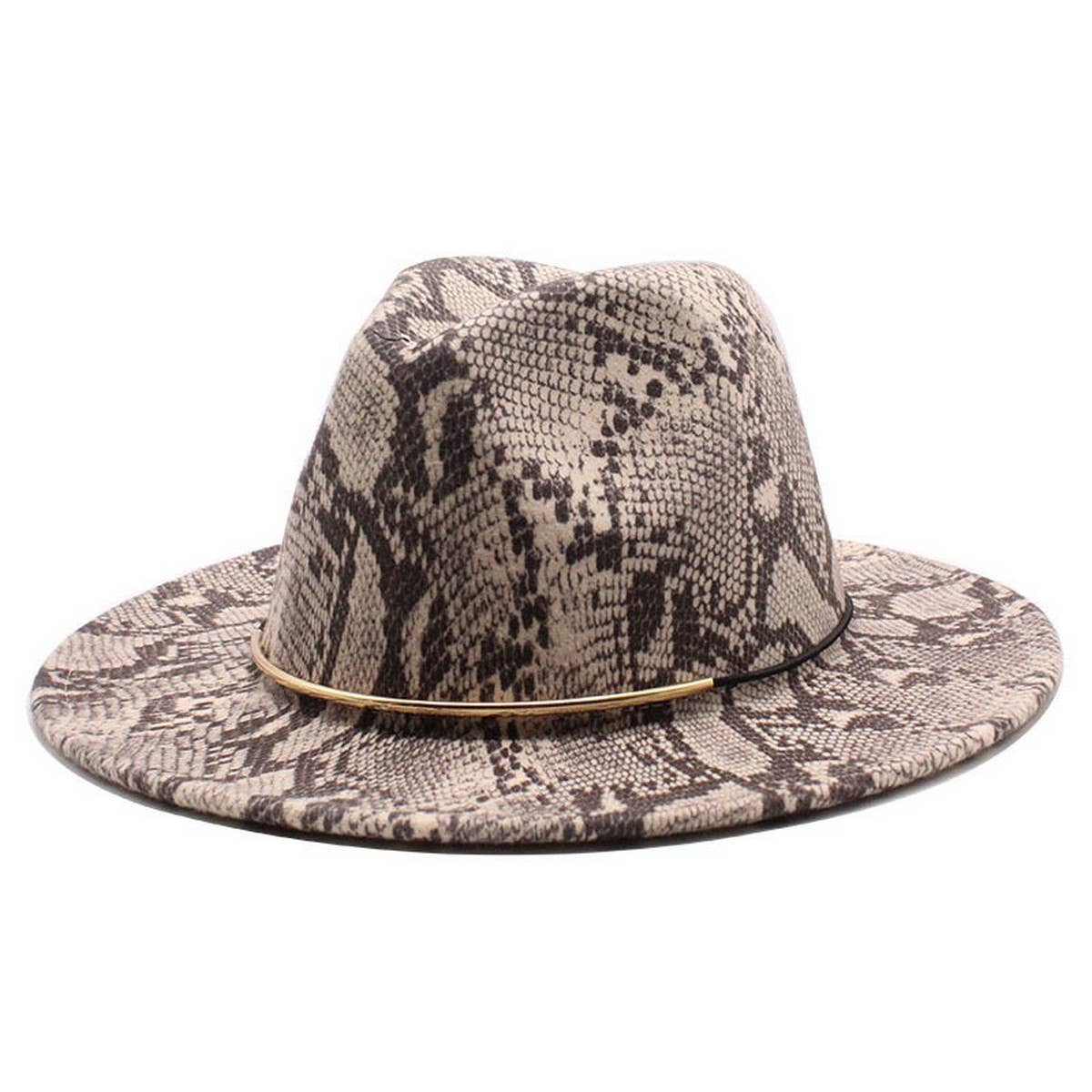 Wool Felt Hat Snake Pattern Retro Outdoor Jazz Hat_Cwah2598