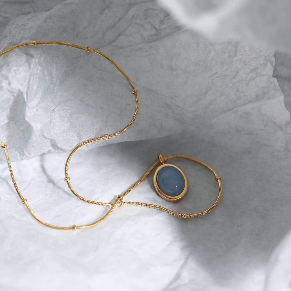 OVAL AQUAMARINE NECKLACE_CWAJE1600