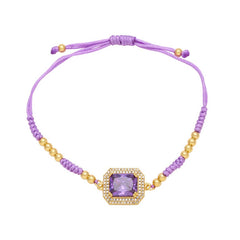 BOHEMIAN COLORED ZIRCON GEOMETRIC SQUARE BRACELET_CWAJE1041