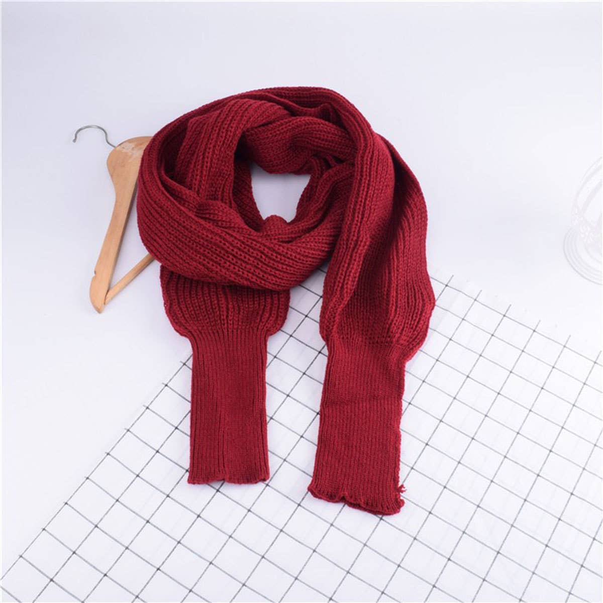 KNITTED SLEEVE SCARF SHAWL FOR MEN WOMEN WINTER_CWASC1538