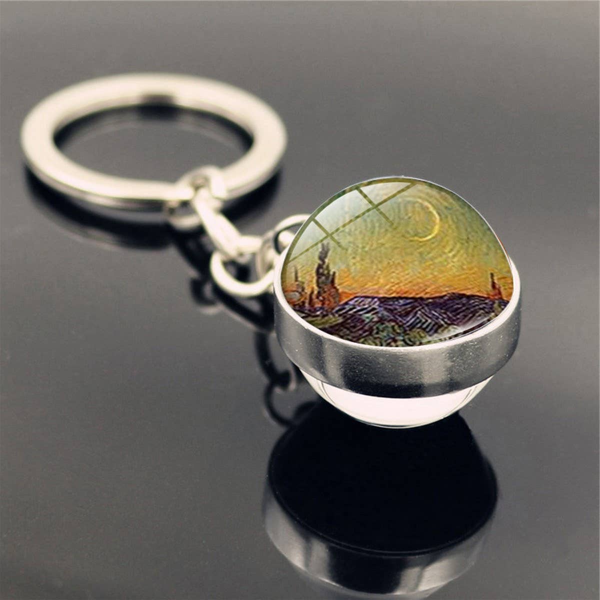 STARRY SKY TIME GEM METAL KEYCHAIN PENDANT JEWELRY_CWMM0494