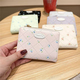 Floral Print Sweet Short Wallet Coin Purse_Cwab06198