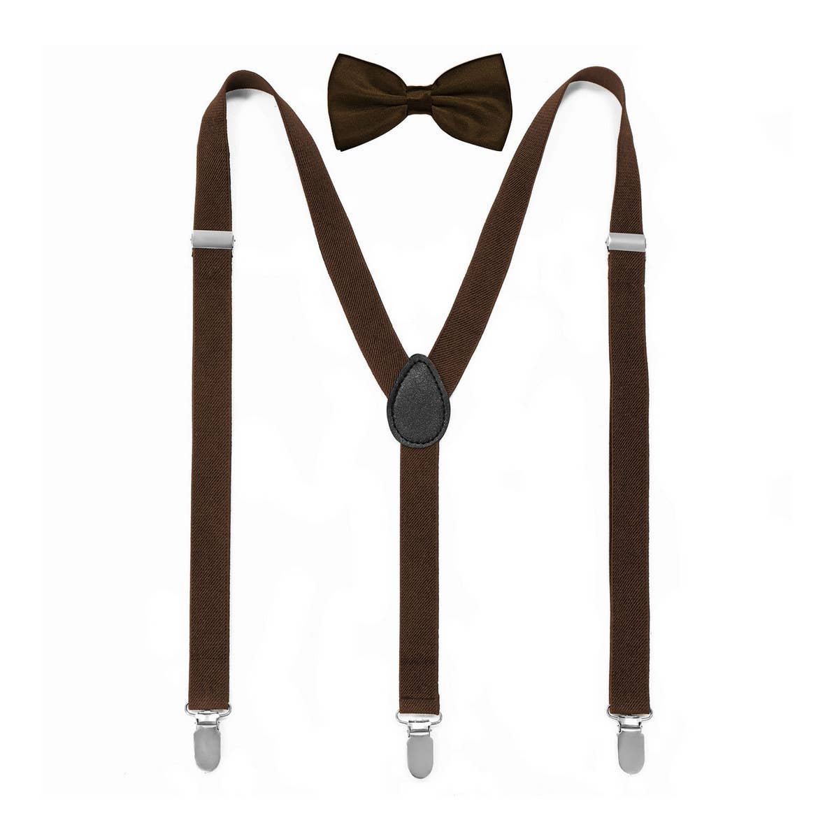MULTICOLOR SOLID COLOR SUSPENDER CLIP BOW TIE SET_CWMM1105
