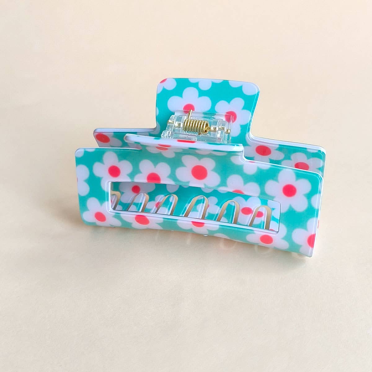 DOPAMINE FLOWER SQUARE HAIR CLAW CLIP CUTE STYLE_CWAHA1022
