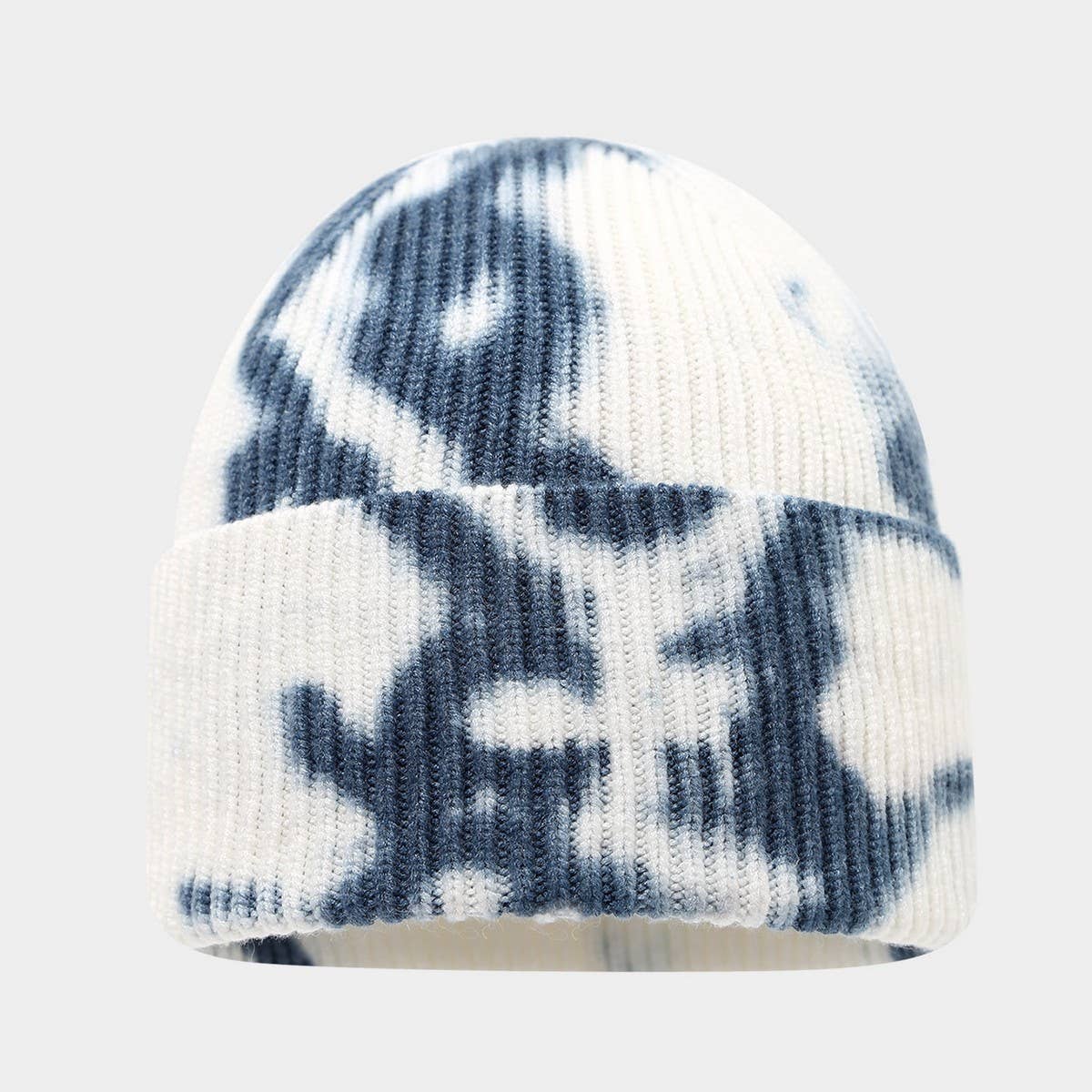 Tie Dye Knit Beanie Women Street Style Winter_Cwah04733