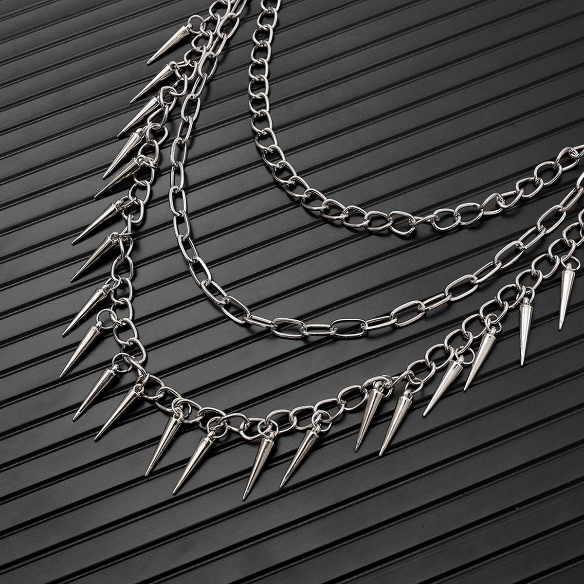 HIP HOP PUNK SPIKED DOUBLE JEANS CHAIN_CWMM4891