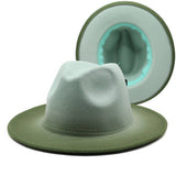 Women Gradient Two-Color Thick Wool Felt Hat_Cwah0816