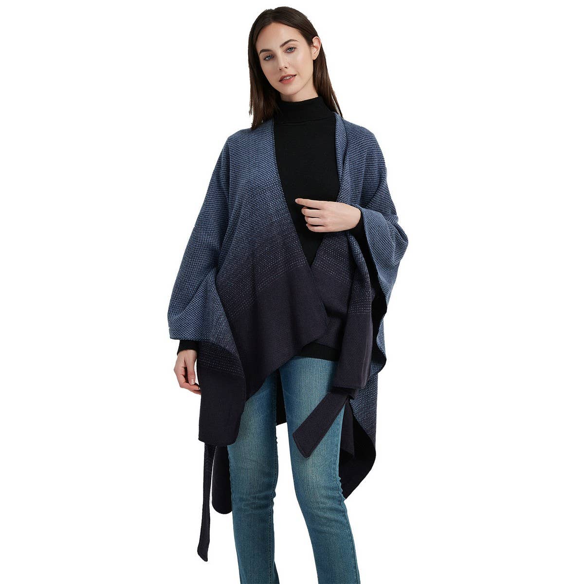 GRADIENT CARDIGAN WARM SHAWL CLOAK_CWASC0267