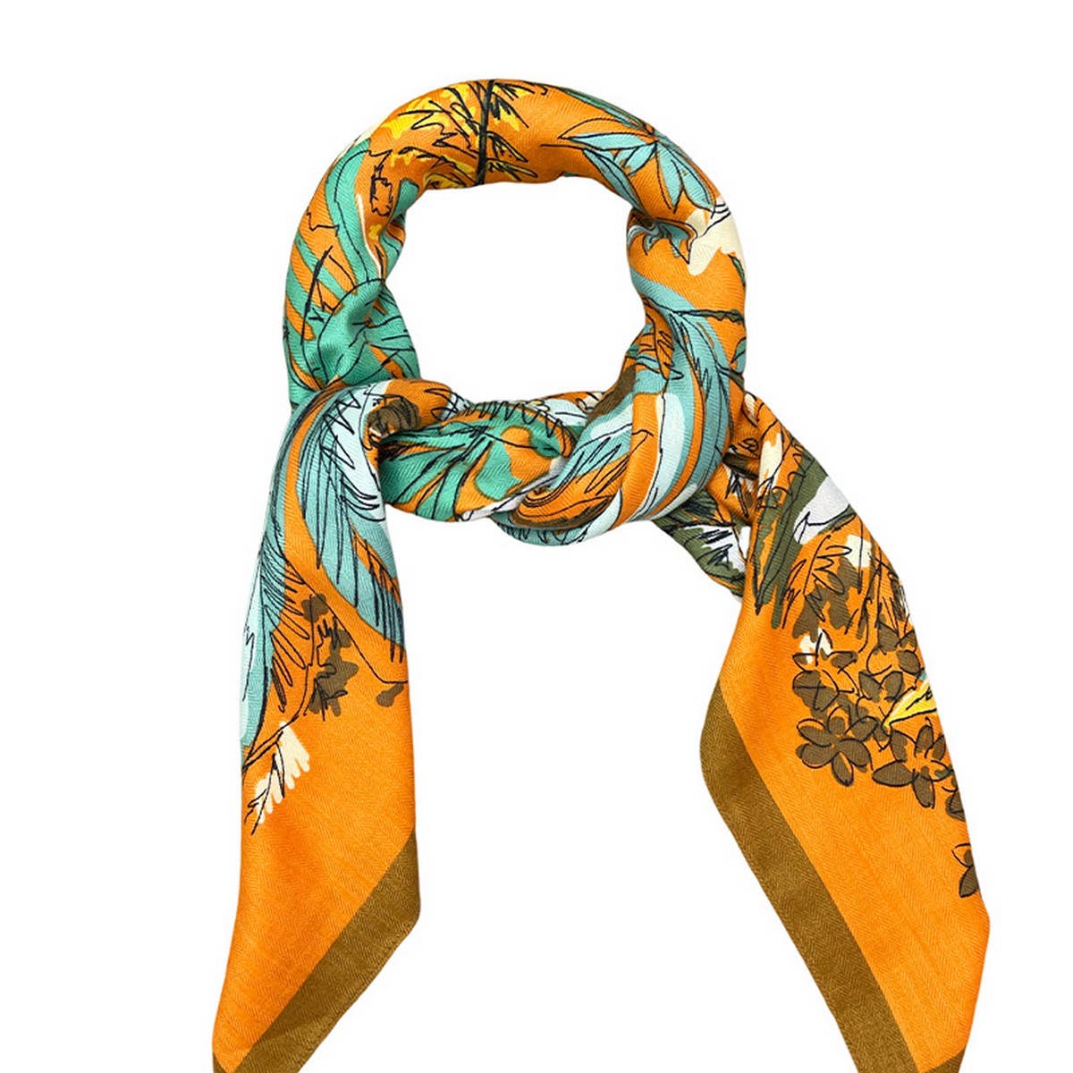 90CM FLORAL SILK VELVET SCARF FOR FALL WINTER_CWASC0899