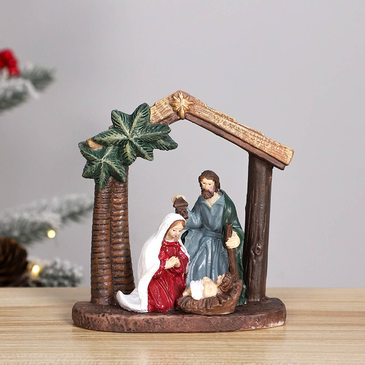 NATIVITY SCENE RESIN CHRISTMAS TABLE DECOR_CWMM9874